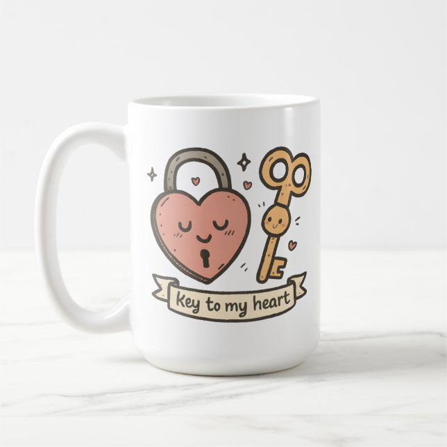 Caneca De Café Key to My Heart (Esquerda)