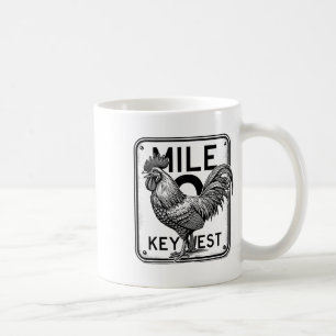 Caneca De Café Key West Flórida Frango Retro Milha 0 Galo Milha