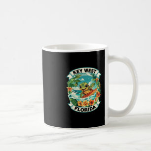 Caneca De Café Key West Flórida Tartaruga Marinha Fofo Surfando F