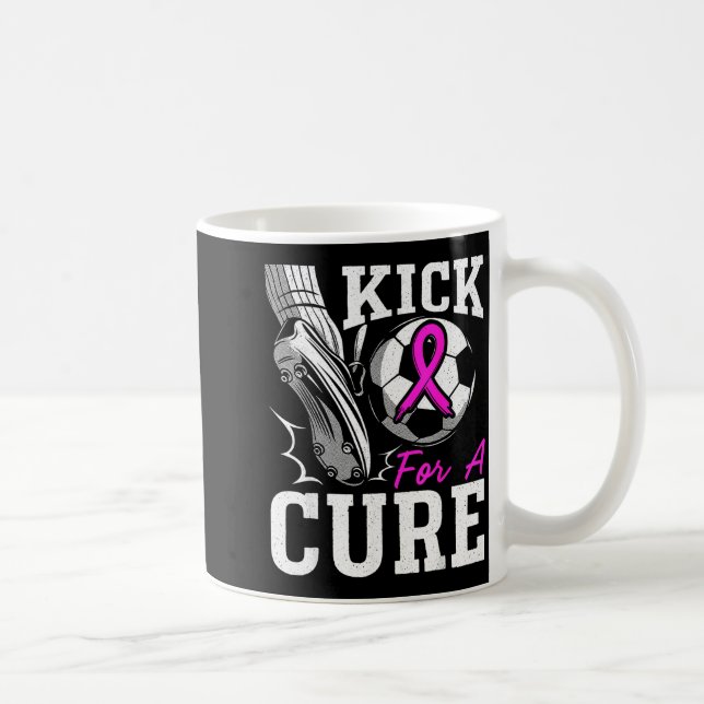 Caneca De Café Kick For A Breast Cancer Awareness Nk Ribbon Socce (Direita)