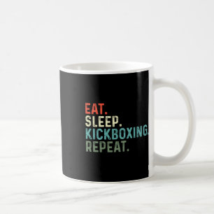Caneca De Café Kickboxers Engraçados Comem Dormem Kickboxing