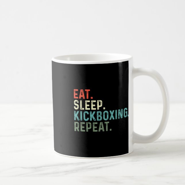 Caneca De Café Kickboxers Engraçados Comem Dormem Kickboxing  (Direita)