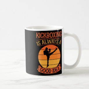 Caneca De Café Kickboxing é Sempre Uma Boa Ideia Engraçado Vintag