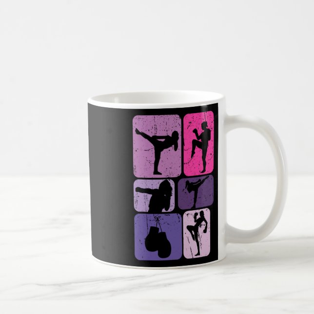 Caneca De Café Kickboxing Engraçado para Exercícios de Mulheres M (Direita)