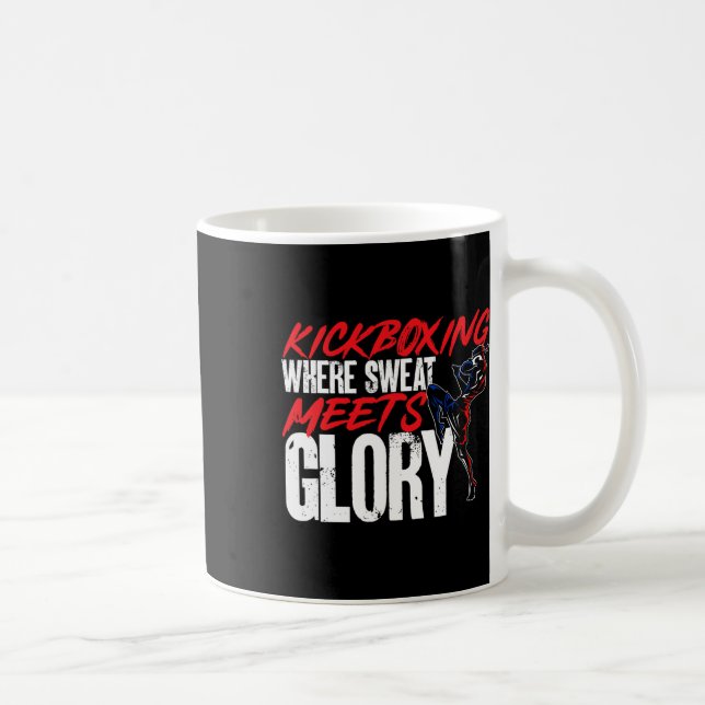 Caneca De Café Kickboxing Where Sweat Meets Glory Kickboxer Marti (Direita)