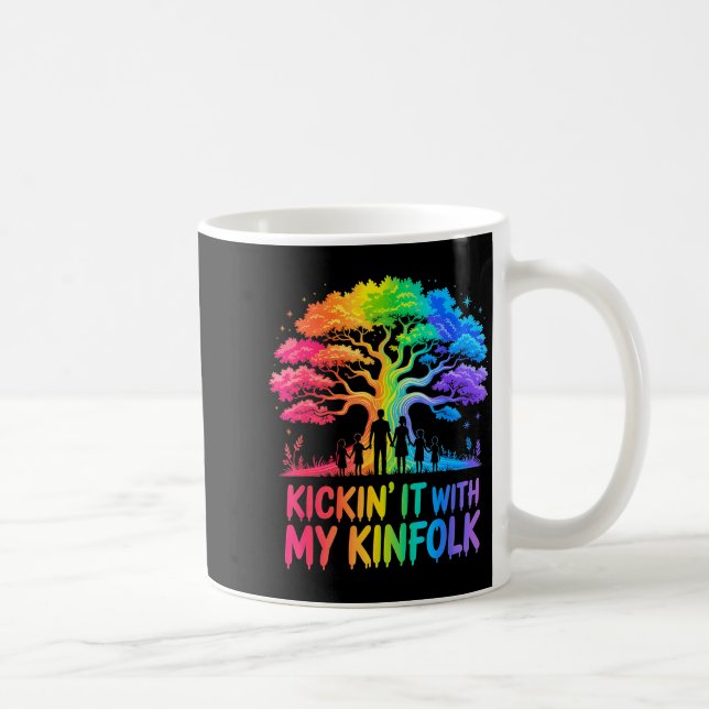 Caneca De Café Kickin' It With My Kinfolk Funny Family Reunion  (Direita)