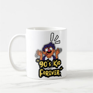 Caneca De Café Kid Forever, de 90 anos - Nostalgia Cartoon Editio