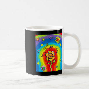 Caneca De Café Kidcore Aestético Rainbow Dancing Flor 80s 90s R