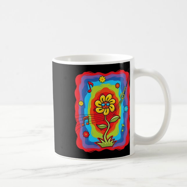 Caneca De Café Kidcore Aestic Dancing Sunflower Lover Retro 80 (Direita)