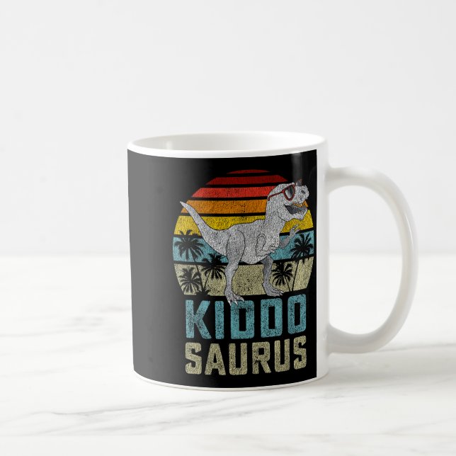 Caneca De Café Kiddosaurus T Rex Dinosaur Kiddo Saurus Family Mat (Direita)