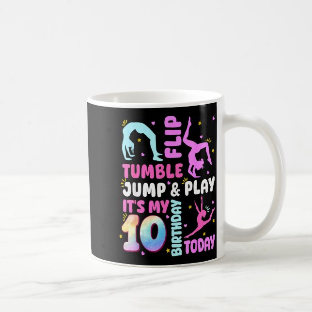 Caneca De Café Kids 10 Year Old Bday Gymnast 10th Gymnastics Birt (Direita)