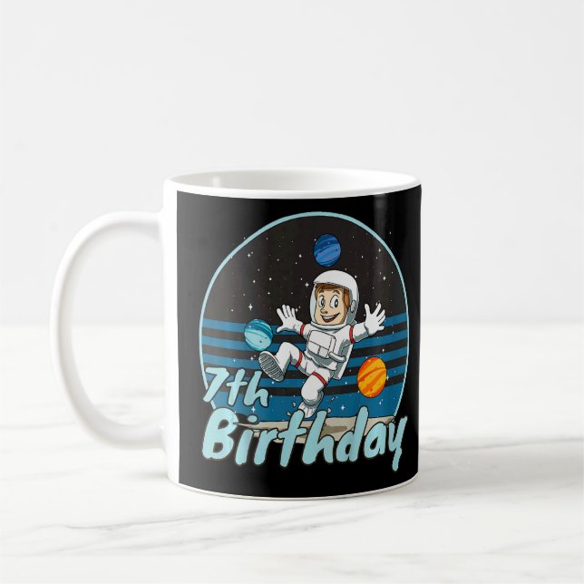 Caneca De Café Kids Astronauta 7 no Astronauta no Aniversário do  (Esquerda)