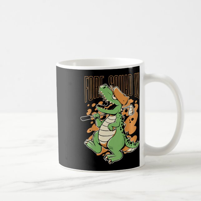 Caneca De Café Kids Fore Squad T-rex Dinosaur Golf Player Graphic (Direita)