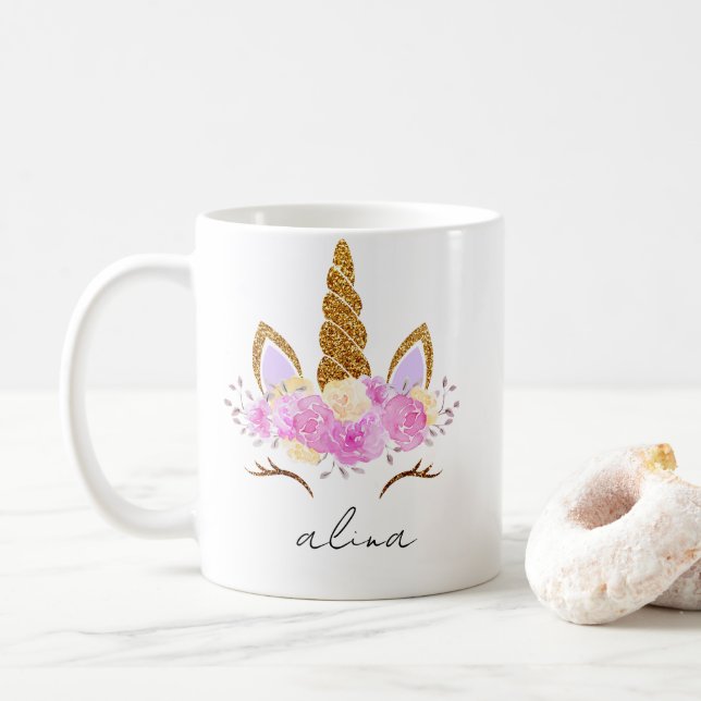 Caneca De Café Kids Personalized Mug with Name (Com Donut)