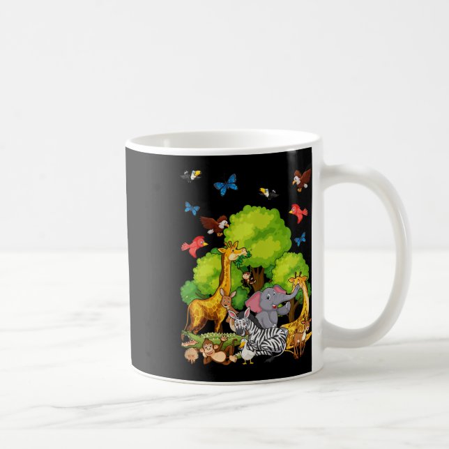 Caneca De Café Kids Safari Amantes de os animais (Direita)