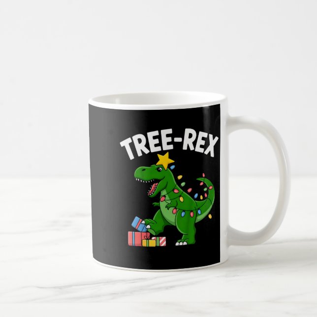 Caneca De Café Kids Tree-rex Christmas Dinosaur T-rex Shirt Toddl (Direita)