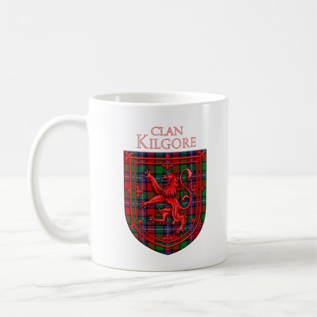 Caneca De Café Kilgore Tartan Scottish Xadrez Lion Rampant (Esquerda)