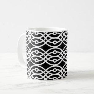 Caneca De Café Kimono impressão, branco a preto