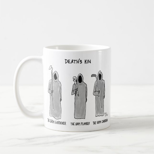 Caneca De Café Kin da Morte: O Jardineiro Grim, Canalizador, Cana (Esquerda)