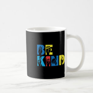 Caneca De Café Kind Asl Love Sign Language Autismo Atenção