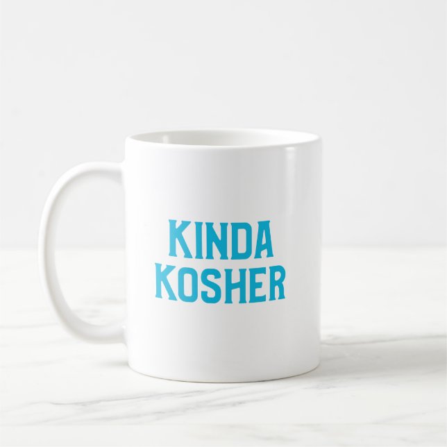 Caneca De Café Kinda Kosher Funny Judeu Kashrut Pareve (Esquerda)