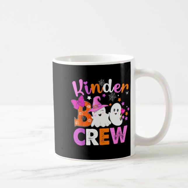 Caneca De Café Kinder Boo Crew Kindergarten Teacher Kids Hallowee (Direita)