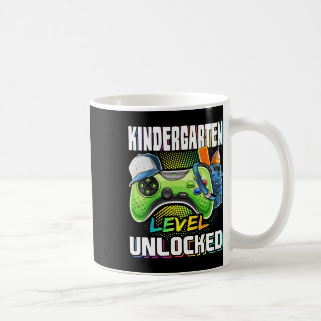 Caneca De Café Kindergarten Level Unlocked Video Game Ck To Schoo (Direita)