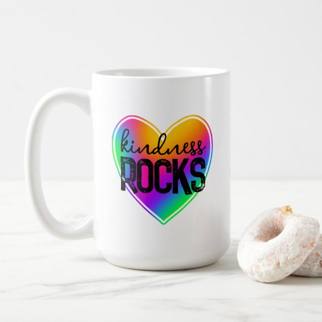 Caneca De Café Kindness Rocks Rainbow (Com Donut)