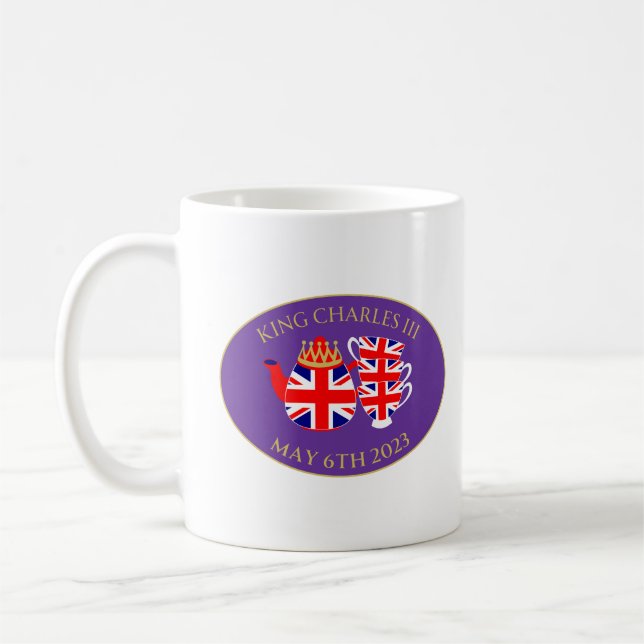Caneca De Café King Charles III Coronation Union Jack Tea Set (Esquerda)