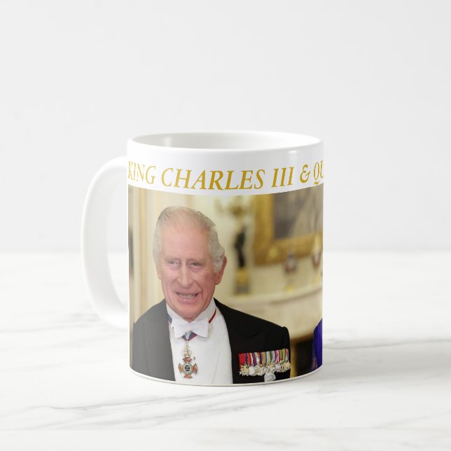 Caneca De Café King Charles Third and Queen Camilla  (Frente Esquerda)
