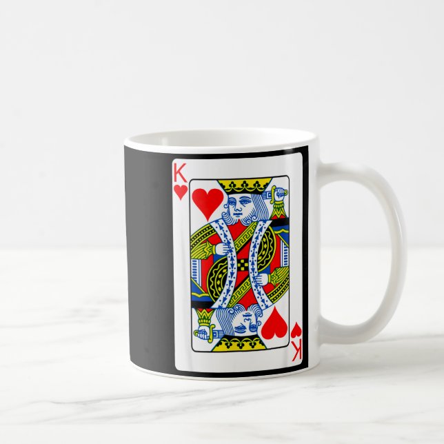Caneca De Café King Of Hearts Playing Card Valentine Costume  (Direita)