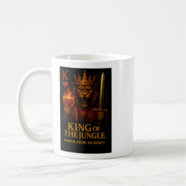 Caneca De Café King of the Jungle Art – Powerful Lion and Fire