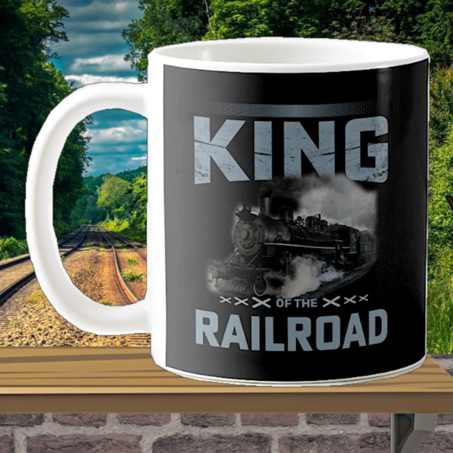 Caneca De Café King of the Railroad Steam Train Locomotive (Criador carregado)