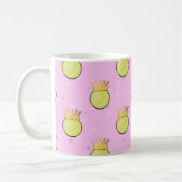 Caneca De Café King Tennis - Padrão Sem Emendas em Fundo Rosa 