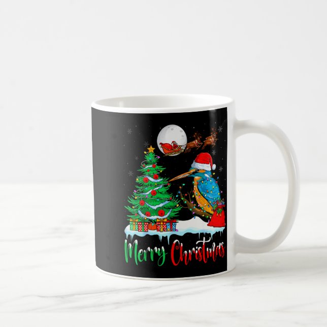 Caneca De Café Kingfisher Santa Hat Xmas Tree Merry Christmas Kin (Direita)