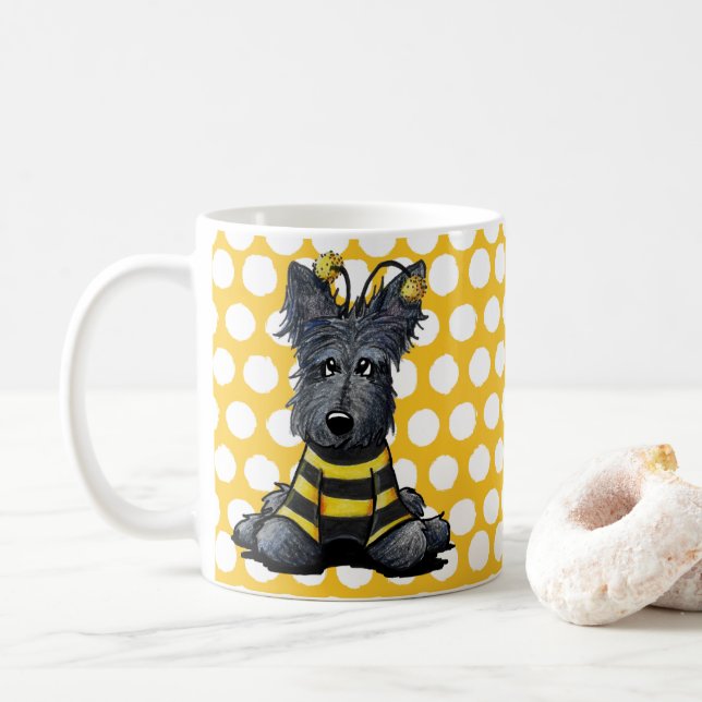 Caneca De Café KiniArt Scottie Dog Bee (Com Donut)