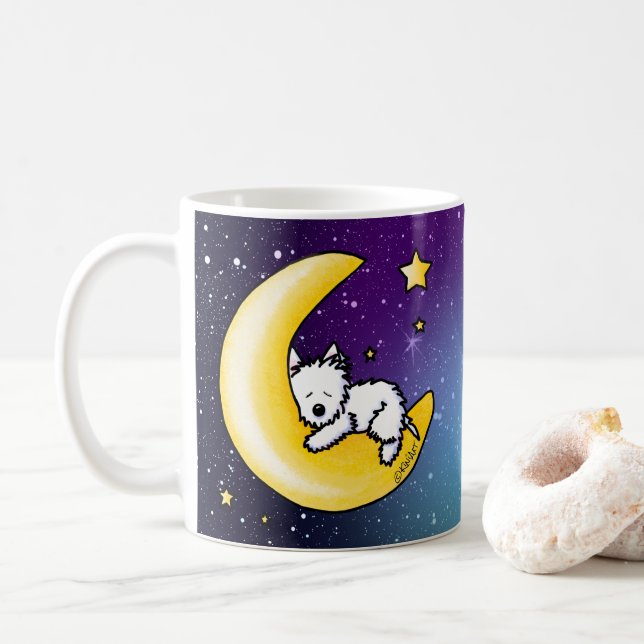 Caneca De Café KiniArt Westie Lunar Love (Com Donut)
