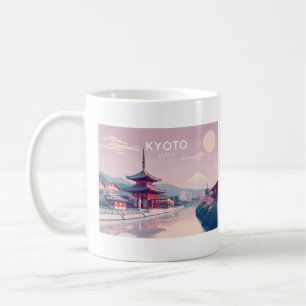 Caneca De Café Kioto Japão Pastel Design Viagem