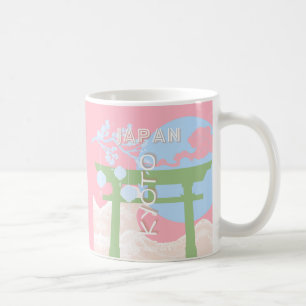 Caneca De Café Kioto Japão Viagem Art, Pastel Viagem Art