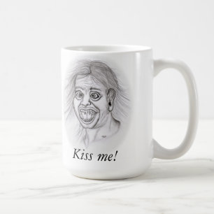 Caneca De Café Kiss me! - Bleistiftzeichnung
