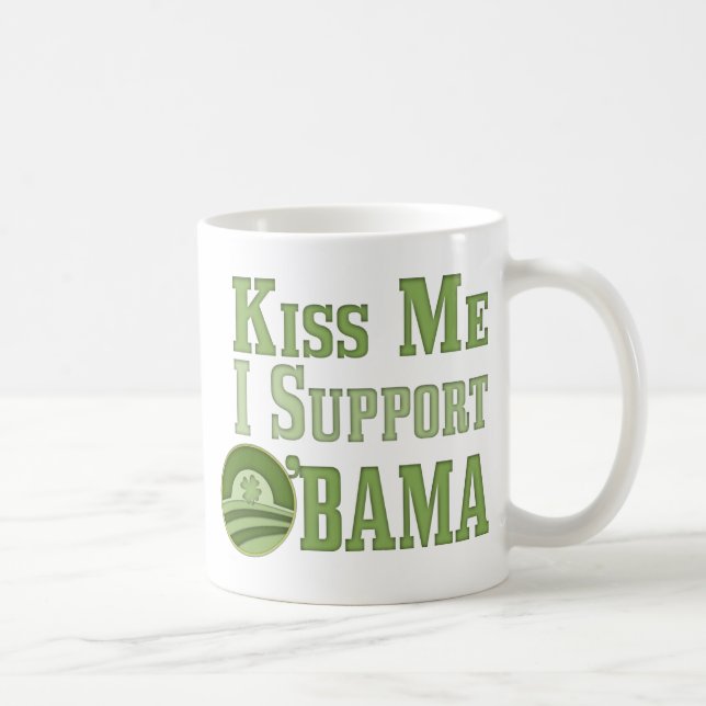Caneca De Café Kiss Me Irish Obama (Direita)