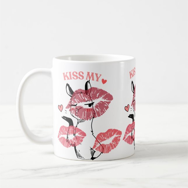 Caneca De Café Kiss My Heart Llama Tee (Esquerda)