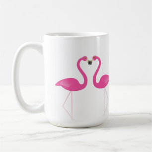 Caneca De Café Kissing Flamingos Romantic Mug