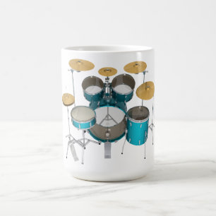 Caneca De Café Kit de Bateria Aqua / Turquesa: