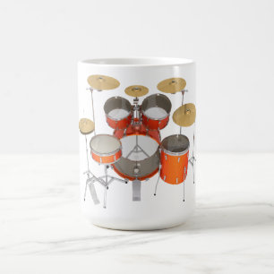 Caneca De Café Kit de Bateria Laranja: