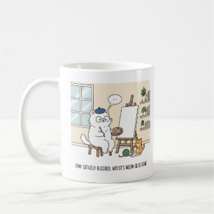 Caneca De Café Kit de Gatinho Musa Estúdio de Arte Gato Branco Ad