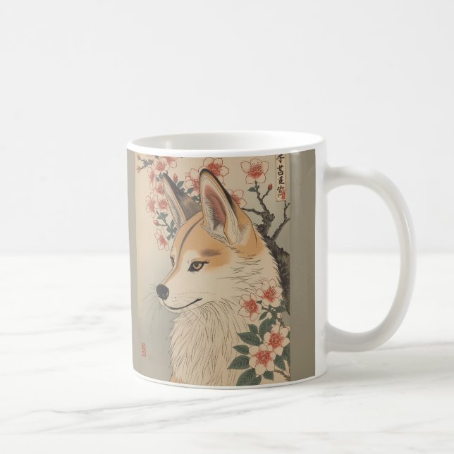 Caneca De Café Kitsune & cherry blossom (Direita)