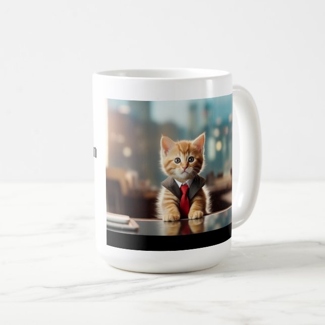 Caneca De Café Kitten Empresarial (Frente Esquerda)