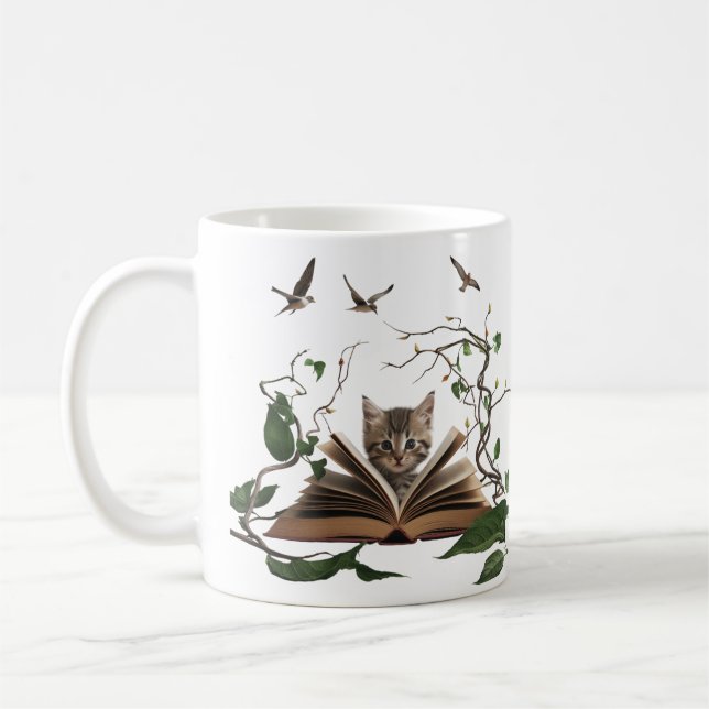 Caneca de Café Kitten Livro Encantado  (Esquerda)