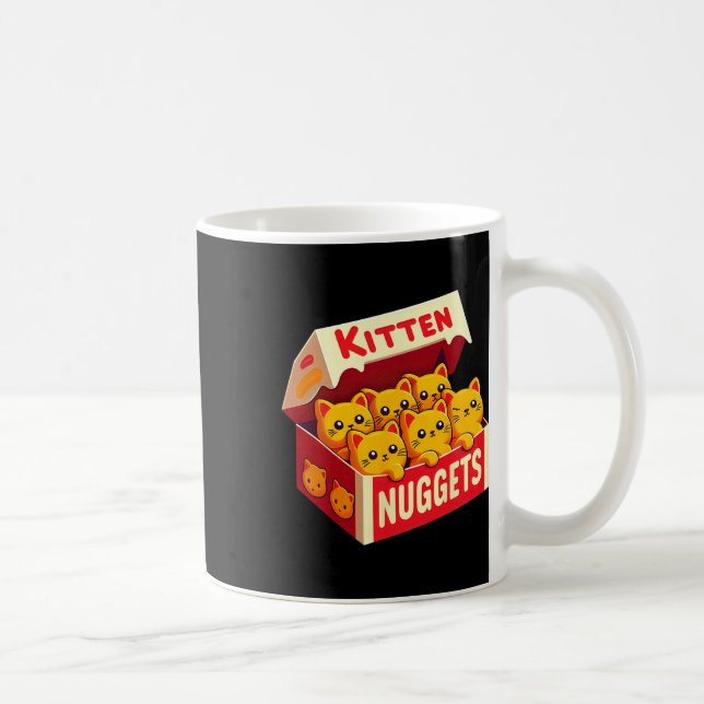 Caneca De Café Kitten Nuggets Comida Pun Gato Pover Gift Galinha  (Direita)